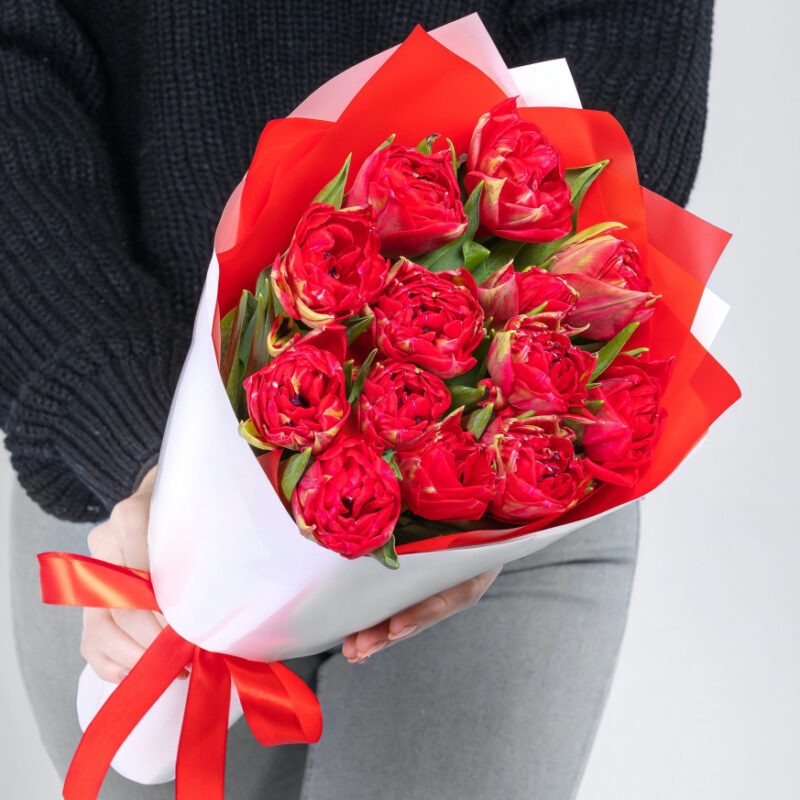 Пионовидные Красные Тюльпаны